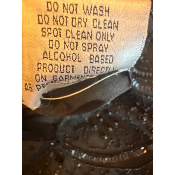 Pisces Black Beaded Silk Sequin Evening Top Large Formal Vintage Design - Picture 5 of 6